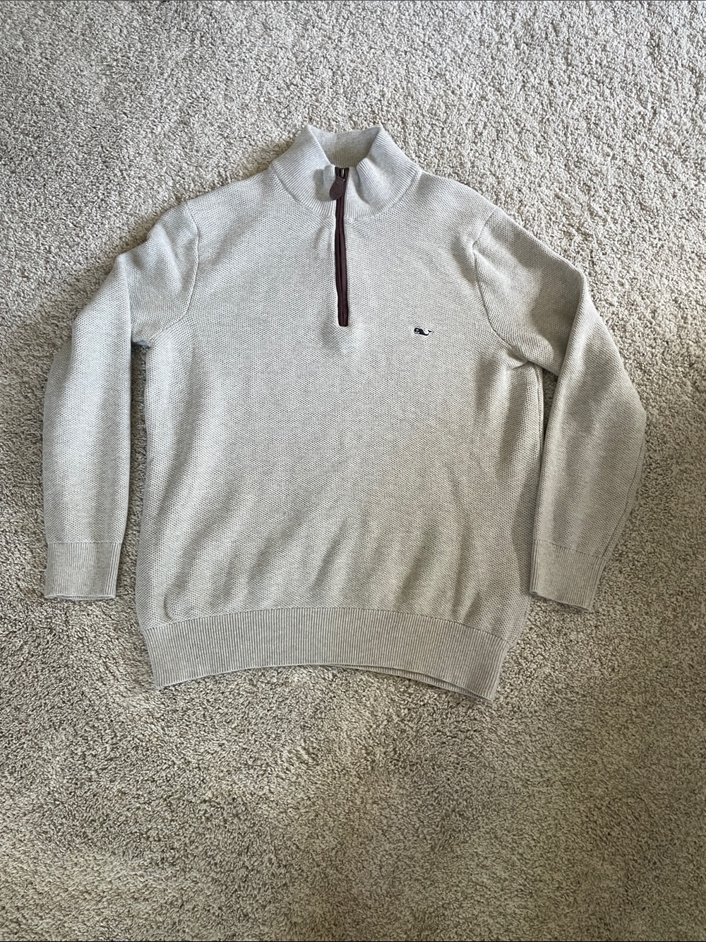 Vineyard Vines Men's Quarter-Zip Sweater - Light Beige